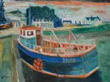 Regulas Goldsie at harbour by John Bellany, Oil on canvas, offered Jul 2019