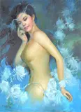 Exotic dancer Oil on canvas Signed lower left 100 x 75cm (39¼ x 29½ in.) by Basuki Abdullah, Oil on canvas, sold Jul 2019