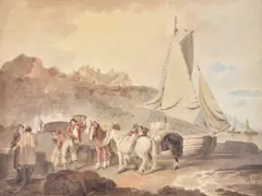 Unloading the catch Watercolour, pen and ink Signed and dated 1800 lower centre 37 x 49cm (14½ x 19¼ in.) Provenance: J by Francis Wheatley, 1800, Watercolour, pen and ink, offered Jul 2019