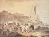 Unloading the catch Watercolour, pen and ink Signed and dated 1800 lower centre 37 x 49cm (14½ x 19¼ in.) Provenance: J by Francis Wheatley, 1800, Watercolour, pen and ink, offered Jul 2019