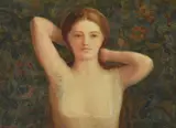 My Mother Bids Me Bind My Hair Watercolour Signed and dated 1887 lower left, inscribed with titled by R. W. Withers-Lee, 1887, Watercolour, offered Jul 2019