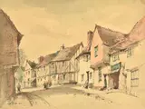 The Corn Market by Arthur Edward Davies, Watercolour, wash and ink, a pair Both signed lower left Each:, offered Jul 2019