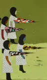 Stabbing Ladies, 2005 Gouache on paper 24 x 16.5cm (9¼ x 6¼ in.) by Clare Rojas, Gouache on paper, sold Jul 2019