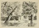 Die Gartenterasse (Schiefer 354) Etching and drypoint Signed in pencil Plate:19 x 25cm (7¼ x 9¾ in.) by Max Liebermann, Etching and drypoint, sold Jul 2019