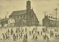 Untitled by L. S. Lowry, Offset lithograph, sold Jul 2019
