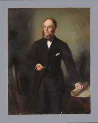 Portrait of a gentleman Oil on canvas Signed and dated 1877 lower left 143 x 112cm (56¼ x 44 in.) Unframed by Ernst Gustave Giardot, 1877, Oil on canvas, offered Jul 2019