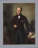 Portrait of a gentleman Oil on canvas Signed and dated 1877 lower left 143 x 112cm (56¼ x 44 in.) Unframed by Ernst Gustave Giardot, 1877, Oil on canvas, offered Jul 2019