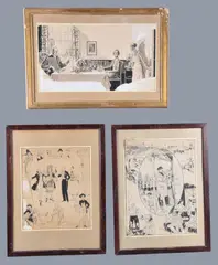 Untitled by Helen McKie, ink and watercolour, offered Jul 2019