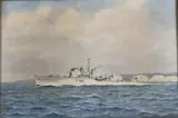 HMS Brocklesby by Cdr Eric Erskine Tufnell Rn, watercolour, sold Jul 2021