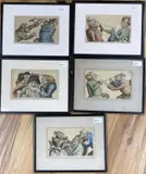 A set of five framed engraved caricatures from Human Passions by John Collier, print (other), sold Jul 2021