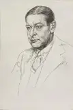 Portrait of T.S by Edgar Holloway, etching, sold Jul 2021