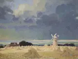 Blue and Gold, Norfolk by David Birch, oil on canvas, sold Jul 2021