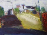 Through the windscreen 1991 by Susan Light, oil on panel, sold Jul 2021