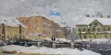 View of St Petersburg by Margarita Alexandrovna Kolobova, oil on canvas, sold Jul 2021