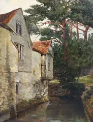 Ightham Mote by John Arthur Lomax, oil on canvas, sold Jul 2021