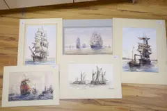 A group of five by Max Parsons A.R.C.A., 1982, watercolour, sold Jul 2021