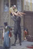 Rescued from The Plague by Frank Topham, watercolour, sold Jul 2021