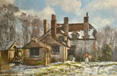 Stonewall Farm, Chalfont St. Giles by Bernhard Sickert, oil, sold Aug 2022