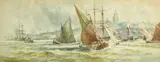 Gravesend from Tilbury by Charles de Lucy, 1899, watercolour, offered Aug 2022
