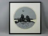 Circular format print - Anglesey standing stones by Kyffin Williams Ra limited edition, print, sold Jul 2017
