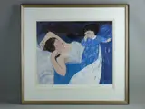 Print - mother and child by Claudia Williams coloured limited edition, print, offered Jun 2017