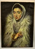 oil on canvas portrait hooded woman, signed and dated '85 bottom left, approximately by J MaCkie, oil on canvas, sold Feb 2016