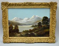Mount Snowdon, North Wales, oil on board, signed bottom left, by Douglas Falconer, oil on board, sold Feb 2016