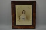 portrait  of seated girl in white gown with blue bow, signed and dated bottom left by Sydney Buck, oil, sold Feb 2016