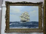 Clipper 'Sir Lancelot', oil on canvas, signed lower left, 39cm x 49cm by R. Bramley, oil on canvas, sold Jan 2016
