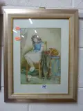 The Showman's Sleeping Child, framed, signed watercolour, dated 1882, by Herbert P. Dollman, 1882, watercolour, sold Jan 2016