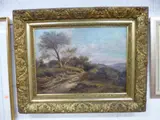 Sheep being herded down a lane, oil on canvas, 19th Century, signed W. Fitz lower left, by W. Fitz, oil on canvas, sold Jan 2016