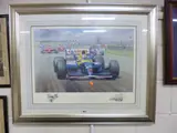 Limited Edition print, 'Victory' signed by Tony Smith and Nigel Mansell 47/3000, approximately 47cm x 63cm, with Washington Green embossed mark by Tony Smith, print, sold Jan 2016