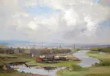 A view of Perth, Scotland from the South Signed and dated 1924 Oil on canvas 89 x 127cm by William Miller Frazer, 1924, Oil on canvas, sold Dec 2015