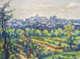 View of a French village Signed Oil by Robert Arthur Wilson, Oil on canvas, unframed, sold Dec 2015