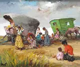 La Halte des Gitans Signed, painted in 1960 Oil on canvas 46 x 55cm Provenance: No by Marcel Dyf, 1960, Oil on canvas, sold Dec 2015