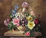 Still life of roses by Harold Clayton, Oil on canvas, sold Dec 2015