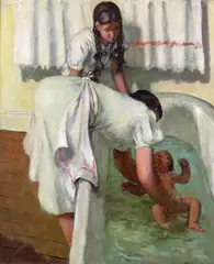 Melissa’s bath Signed and dated 44 Oil on canvas 61 x 51cm ++Good condition by William Dennis Dring, Oil on canvas, sold Dec 2015