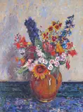 Still life of flowers in a pot Signed twice Oil by James Bolivar Manson, Oil on panel, sold Dec 2015