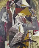The Bird Sellers Signed and dated 40 Oil by Ursula Vivian McCannell, Oil on board, sold Dec 2015