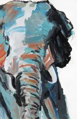 Blue elephant Oil on canvas 78 x 51cm Painted in 1990 by Tom Christopher, 1990, Oil on canvas, sold Dec 2015