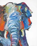 Red elephant Signed and dated ‘90 Oil on canvas 76 x 61cm ++Good comdotopm by Tom Christopher, Oil on canvas, sold Dec 2015