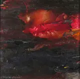 Fire in the Sky, Santiago de Cuba 76 Signed, also signed titled and dated verso Oil on board 20.5 x 20.5cm ++Good condition by Padraig Macmiadhachain, Oil on board, sold Dec 2015