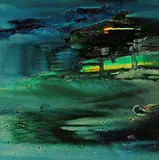 Undersea Scape I Gulf of Aqaba, Jordan Signed, also signed, titled and inscribed verso Oil on board 23 x 23cm ++Good condition by Padraig Macmiadhachain, Oil on board, sold Dec 2015