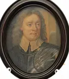 Portrait of Oliver Cromwell, head and shoulders Inscribed verso Oval, in an ebonised frame 90 x 70mm ++Slight fading by George Perfect Harding, oil, sold Dec 2015