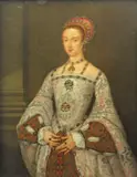 Portrait of Lady Jane Grey, three quarter length, standing Inscribed verso, in an ebonised frame 280 x 153mm ++Good condition by George Perfect Harding, oil, sold Dec 2015