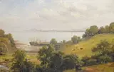 Edinburgh from Aberdour Oil by Edmund Thornton Crawford, Oil on canvas, sold Dec 2015