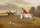 Huntsmen and hound Signed indistinctly Oil on canvas 35 x 51cm; 13¾ x 20in by John Alfred Wheeler, Oil on canvas, sold Dec 2015