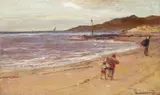 Taking home the day’s catch Signed Oil by Edwin John Ellis, Oil on canvas, sold Dec 2015