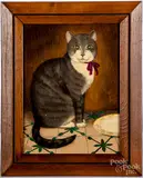 folk art cats by Diane Ulmer Pedersen, oil on board, sold Jul 2019