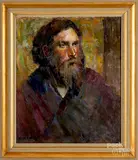 portrait by Faye Swengel Badura, oil on canvas, sold Jul 2019